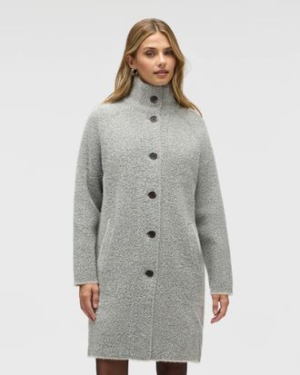 NVLT Womens Eyelash Raglan Sleeve Coatigan with Stand Collar