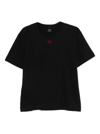 Pinko heart-detail T-shirt - Zwart