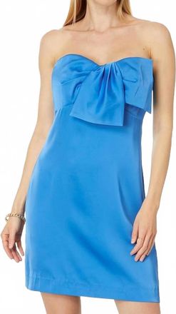 Lilly Pulitzer Carlynn Strapless Satin Bow Mini Dress In Blue