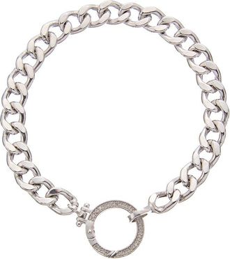 Meshmerise 18K Over Silver 0.15 ct. tw. Diamond Curb Chain Bracelet