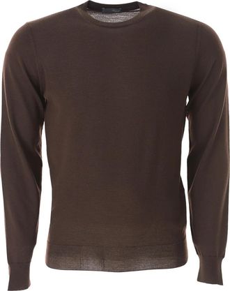 Drumohr Bruine Sweaters voor Heren - Heren - Ronde hals truien - Bruin - M - Truien & Vesten