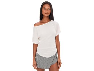 Free People Lucy Off-the-Shoulder T-Shirts Womens Clothing Sugar Swizzle : LG (Womens 12-14), Cotton/Polyester/Rayon