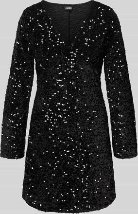 Pieces Mini-Paillettenkleid aus Samt Modell KAM in Black, Größe XS