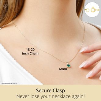 MAX + STONE 14k Yellow or White Gold 6mm Gemstone Round Pendant Necklace with 18 Inch Chain