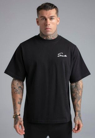 Siksilk Mens Black Script T-Shirt XXL