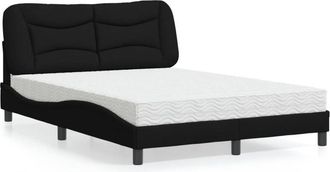 vidaXL Vidaxl - Cama Con Colch&oacute;n Tela Negro 140x190 Cm