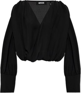 Rotate Top met afneembare schoudervullingen - Dames - Blouses - Zwart - M - Polyester - Overhemden