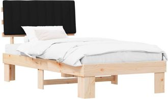 vidaXL Estructura De Cama Con Cabecera Tapizada Negro 100 X 200 Cm Vidaxl