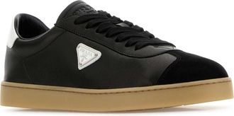Prada Mens Lane Sneaker Black Lambskin Calfskin