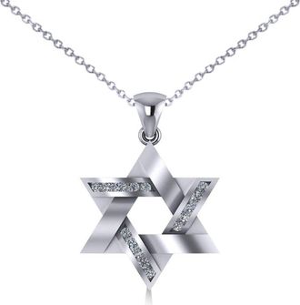 Allurez Diamond Star of David Pendant Necklace 14k in White Gold at Nordstrom, Size 18