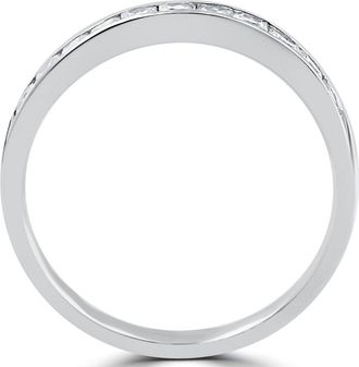 Pompeii3 Princess Cut 1/2ct Diamond Wedding Anniversary 14K Ring White Gold Size Selectable
