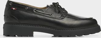Bally Mens Gusto black boat shoes Men