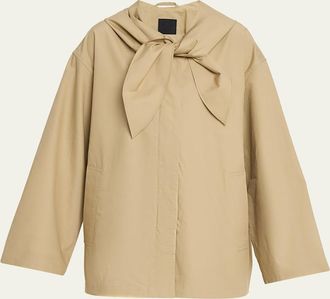 Toteme Scarf Hooded Technical Cotton Trapeze Jacket