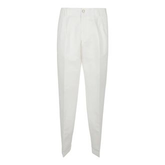 BRIGLIA 1949 Slim-fit Trousers, male, White, Size: L Carrot Fit Pants
