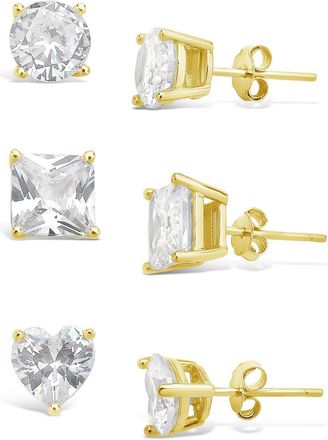 Sterling Forever Sterling Silver Statement CZ Stud Set of 3