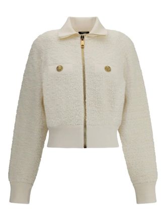 Balmain Tweed bomberjack - Wit
