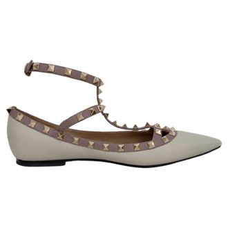 Valentino Valentino Garavani Rockstud Gevangen Ballerinas in Witte Leer