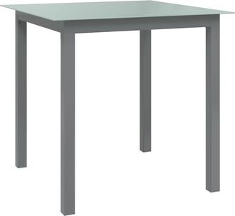 vidaXL Mesa De Jard&iacute;n De Aluminio Y Vidrio Gris Claro 80x80x74 Cm Vidaxl