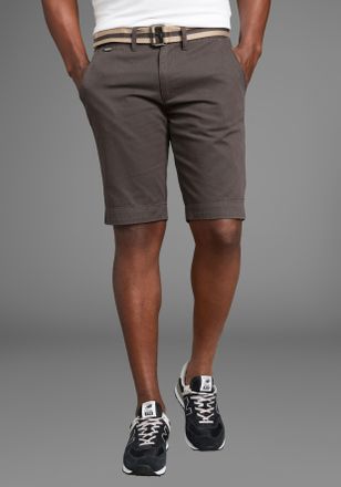 Bruno Banani Chinoshorts BRUNO BANANI, Herren, Gr. 29, N-Gr, grau (anthrazit), Twill, Obermaterial: 100% Baumwolle, unifarben, slim fit kniefrei, Hosen Chinoshorts
