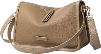 Generic Compatible For Soft Genuine Leather Bag Women Shoulder Crossbody Purse Female Handbag(Khaki)