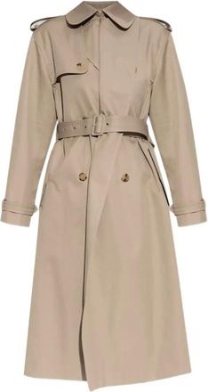 Alexander McQueen Alexander McQueen, Trench Coats, female, Beige, Size: 2XS Double-breasted Trench Coat