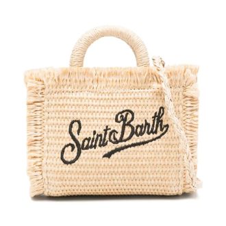 MC2 Saint Barth Tote Bags, female, Beige, Size: ONE SIZE Vanity Micro Straw 1100 EMB
