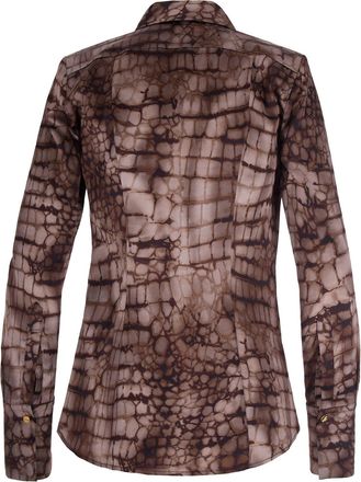 Elisabetta Franchi Womens Printed Shirt Cocoa Viscose