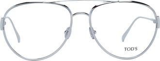 Tod's TO-1047248 Metal Aviator Eyeglasses - Silver