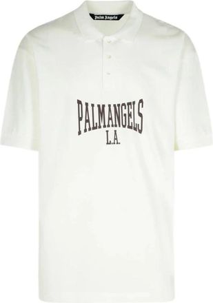 Palm Angels College Logo Polo - Heren - Polos - Wit - L - Katoen - Tops