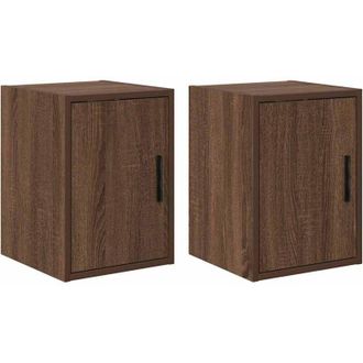 vidaXL Pensili per Garage 2 pz Rovere Marrone in Legno Multistrato - Vidaxl