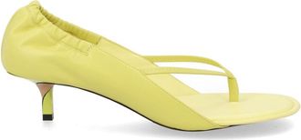 Jacquemus Lamb Leather Thong Ruched Back Sandals
