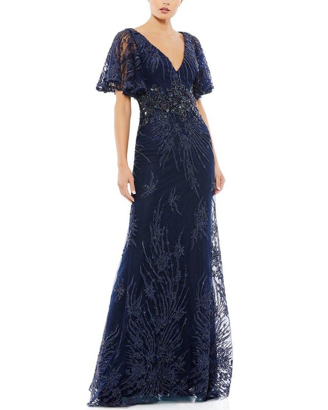 Mac Duggal Embellished Illusion Butterfly Sleeve A-Line Gown from $399.99 -  on Stylight