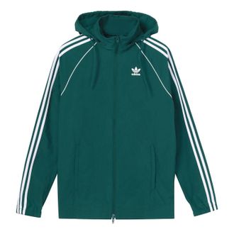 adidas Mens adidas originals Logo Colorblock Stripe Sports Jacket Green CW1311