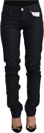 Acht Low Waist Skinny Denim Jeans - Dames - Slim Fit Jeans - Zwart - W26 - Denim - Jeans
