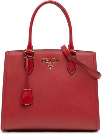 Prada Pre-owned Prada Soft Calf Trimmed Saffiano Lux Satchel Ladies 3VVSSUR8N5Z4MIMB