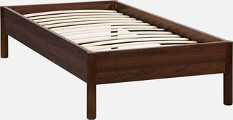 Sweeek Cama Con Somier De L&aacute;minas 90x190cm Decoraci&oacute;n Madera