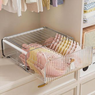 OEM Organizador De Cajones Para Ropa Interior: Organizador De Sujetadores Apilable Para El Armario, Caja De Almacenamiento De Acr&iacute;lico Transparente Con Un