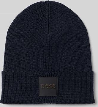 HUGO BOSS Mütze aus Woll-Mix Modell FOXXY in Dunkelblau, Größe 1