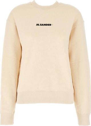 Jil Sander Logo Sweatshirt - Dames - Sweatshirts - Beige - L - Katoen - Hoodies & sweatvesten