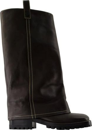 Acne Studios Schoenen, Heren, Bruin, 40 EU, Leer, Bruin leren gesp laarzen