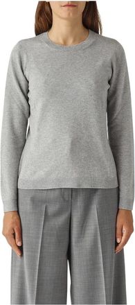 Gran Sasso Truien & Vesten, Dames, Grijs, S, Leer, Rondgebreide trui