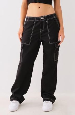 True Religion Military Cargo Pants in Jet Black/Moonlite Mauve at Nordstrom Rack, Size 29