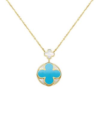Italian Gold, Inc 14K Gemstone Clover Pendant