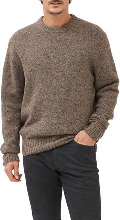 Rodd & Gunn Cox Road Tweed Wool Blend Crewneck Sweater in Gravel at Nordstrom, Size Large