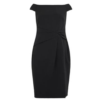 Ralph Lauren Mini Jurk met Wijde Halslijn - Dames - Korte kleedjes - Zwart - XS - Polyester - Kleedjes