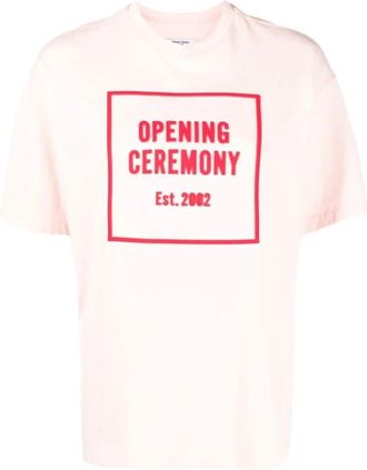 Opening Ceremony Casual Roze Korte Mouw T-shirt - Dames - T-shirts - Roze - L - Katoen - Tops
