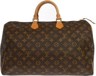 Louis Vuitton Speedy Handbag Monogram Canvas Brown Canvas Handbag (Pre-Owned)