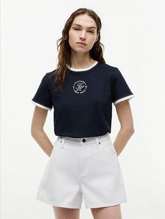 Tommy Hilfiger Logo Embroidery Ringer T-Shirt