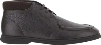 HUGO BOSS Gekreukelde Leren Loafers - Heren - Veterlaarzen - Bruin - 44 EU - Leer - Schoenen