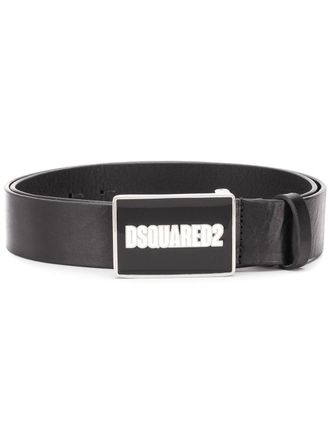 Dsquared2 logo plaque belt - men - Calf Leather/zamac - 95 - Black